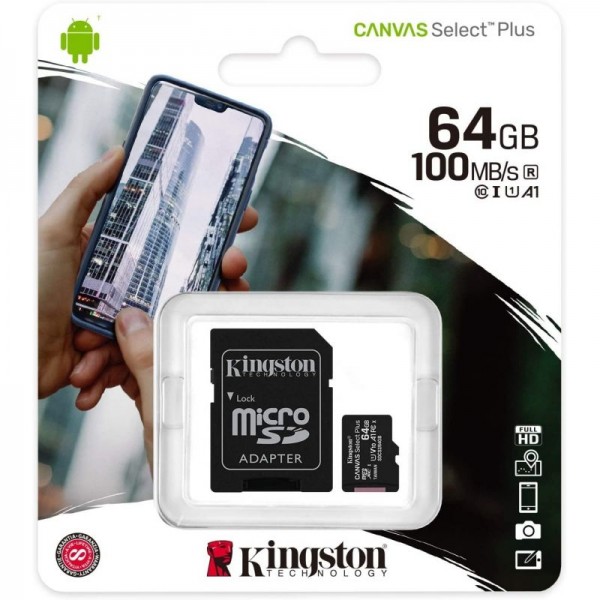 Cartão Micro-SD 64GB Classe 10 XC Kingston