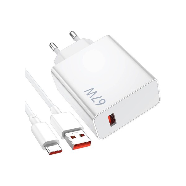 Carregador Xiaomi 67w Combo 1x USB + Cabo Tipo C